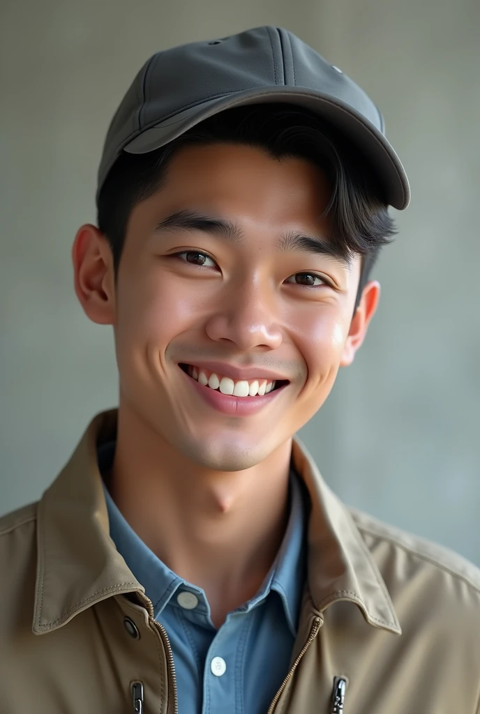 22 years old handsome malay man wearing cap with jacket