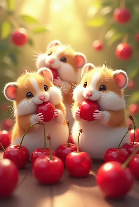 Scratch hamsters with cherries
