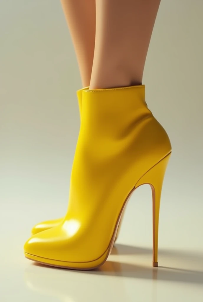 Create hyper realistic foot images, in a yellow Scarpan heel shoe