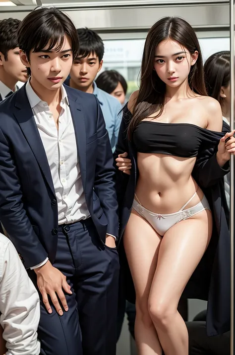 Horny male students hunt for neat and beautiful female students , Female students who were suddenly stripped of their school uniforms by male students in front of viewers and their sexy underwear was revealed, Female students who are being watched all at o...