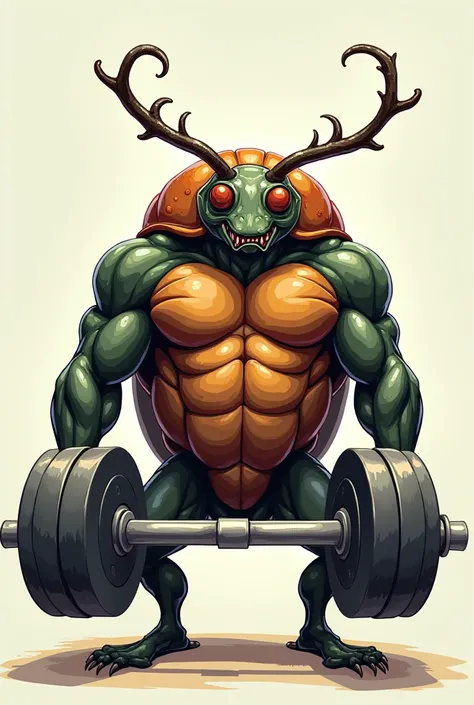 animated muscle beetle 
 loading dumbbells 