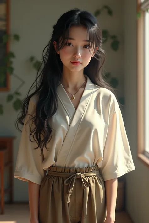  Japanese, in the room,Very natural hair, Extremely Realistic Face ,Extremely realistic skin, Clothes with realistic fabric texture, 8k Ultra HD, Realistic light and shadow effects,whole body