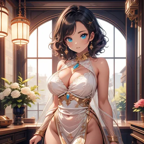 Full body Waifu beautiful detailed eyes, beautiful detailed lips, extremely detailed eyes and face, longeyelashes, 1girl, sensual, young woman, sexy medium / large breasts, beautiful feminine face, nice sexy thighs, slim, sexy, erotic, beautiful fashion cl...