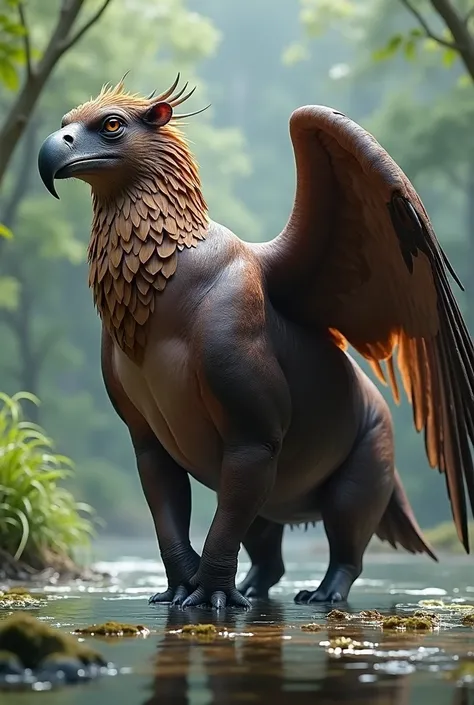 Make a combination of hippopotamus and eagle