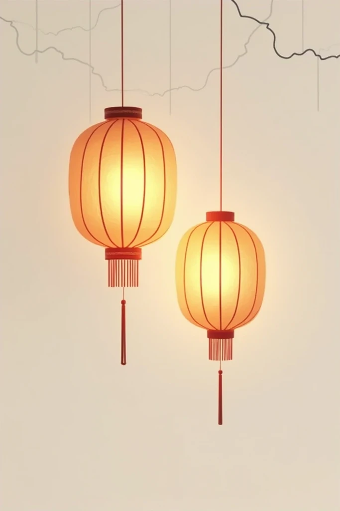 Make a logo for a lighting company that is simple and features Chinese lanterns