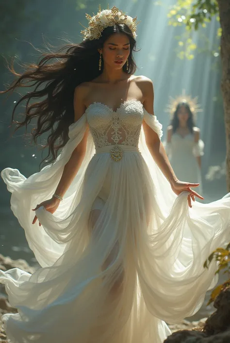 now make dallang, a Filipino goddess of beauty, dallang was angry because he found out that his husband is cheating with a mortal girl, Maria. Dallang was wearing a beautiful white dress 