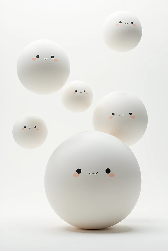 Bindo balls in several parts with white background for use in design