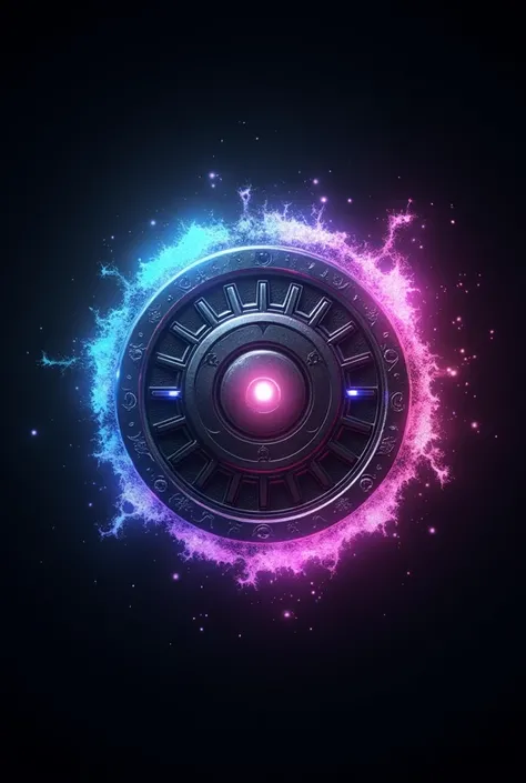 "I want you to create a 3D game icon, symbol logo that represents attacking beat waves to the music beat rhythm. Final Fantasy Style. circle shaped icon bursting. metallic textures, and a medieval futuristic design. no text, no words. Use vibrant colors li...