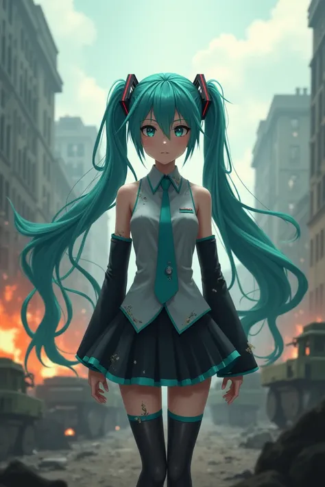 Hatsune Miku in the middle of a war
