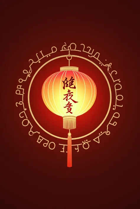 Make a logo for a lighting company that is enclosed in a circle and that has Chinese lanterns and that the Chinese lantern has these words inside: I wish you the best of luck