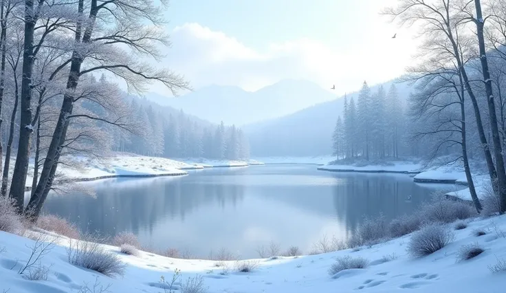 tranquil lake, Winter