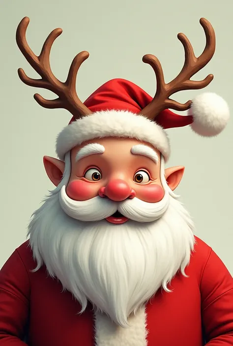 Create Santa Claus with the reindeer only on the half flat face

The two animated characters