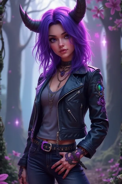 Chloe enchanted ,  character from Descendants,  with the most rebellious costume 