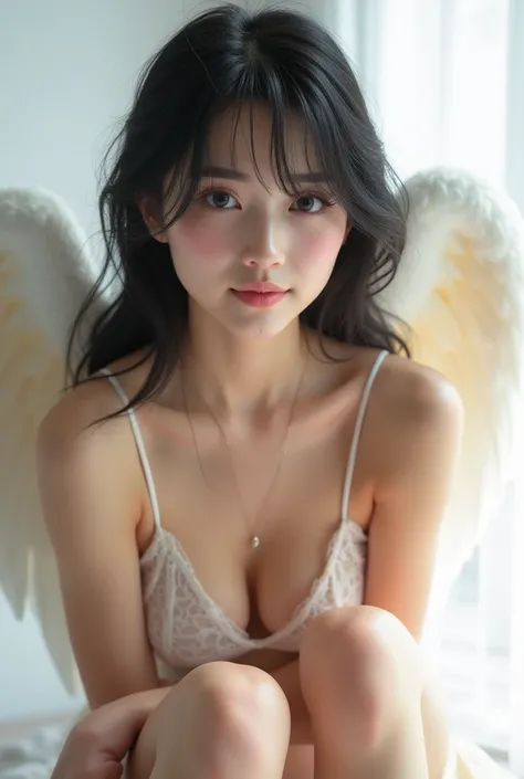 (XXMix_9realistic_v4.0),  ((Masterpiece, Best Quality, High Definition)), (Deep moisture angel kiss mark:1.6), (Ukranian Girl :1.49), (A Cute Angel Girl:1.48), (Gorgeous decoration high quarity realistic detailed rainbow angel-wings:1.47), (A spread ones l...