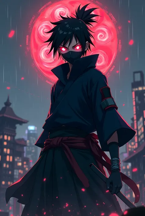 A shinobi with Sharingan in the form of an anime