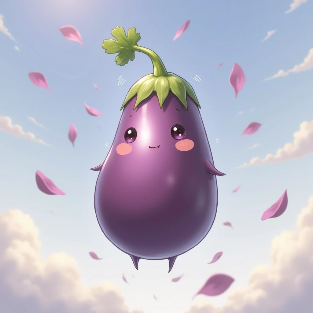 (masterpiece:1.2,Superior Quality,Mirror finish,, Movie experience ,  best illustration :2.0, super detailed),8k,wallpaper, Rain of Petals ,( Japanese purple eggplant :2.0),(eggplant is falling from the sky :2.0),( eggplant petals are falling from the sky:...