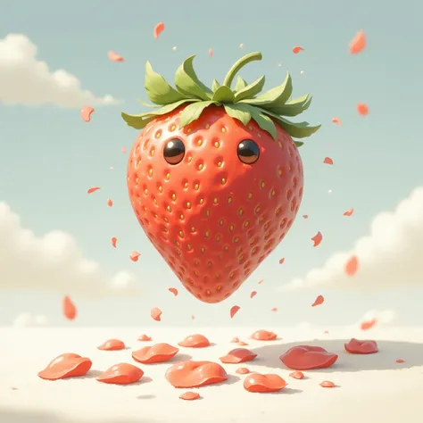 (masterpiece:1.2,Superior Quality,Mirror finish,, Movie experience ,  best illustration :2.0, super detailed),8k,wallpaper, Rain of Petals ,( Japanese strawberry :2.0),(strawberry is falling from the sky :2.0),( strawberry petals are falling from the sky:2...