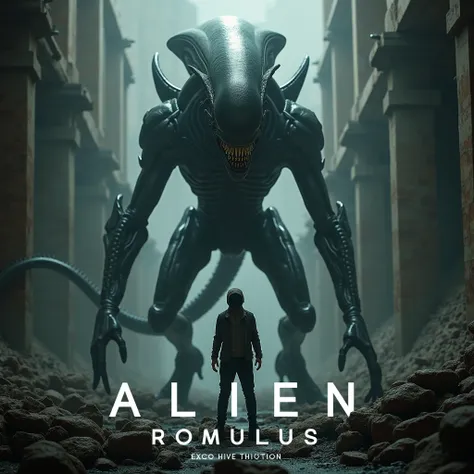 Creating a poster for the movie Alien: Romulus (2025)  with the name of the movie on the poster 