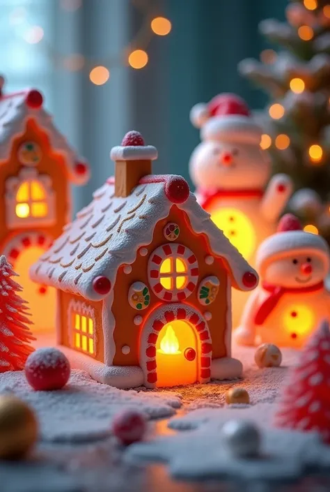 Gingerbread house-themed lanterns or Christmas popsicles 