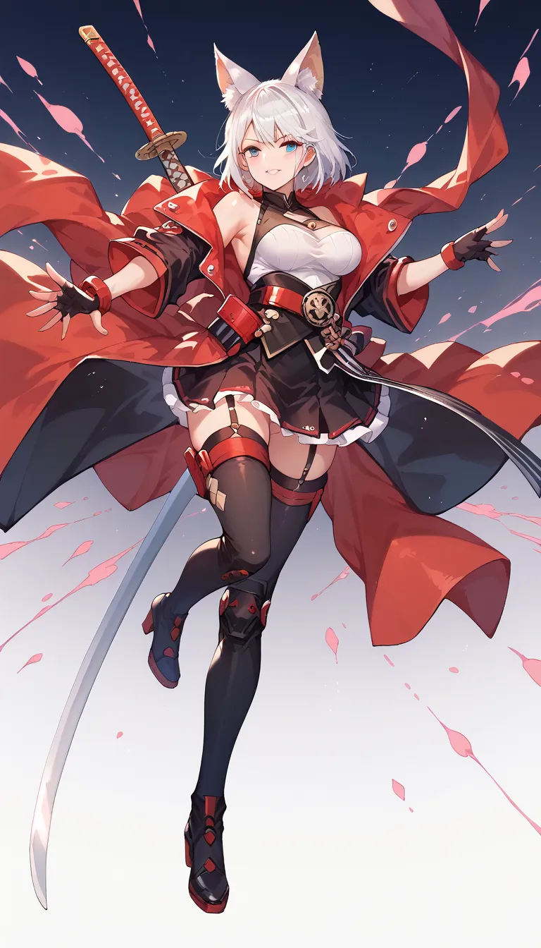  close up of a woman with a sword and sword,  female action anime girl , Katana Zero  video game character, Villain Anime Girl,  Best Anime 4K Konachan Wallpaper ,  full body commission of two swords , Ryuko, From the Azur Lane game, Katana Zero ,  biomech...