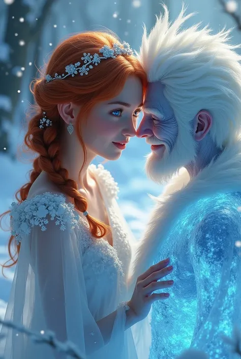 Emely rubia ojos azules y jack frost 