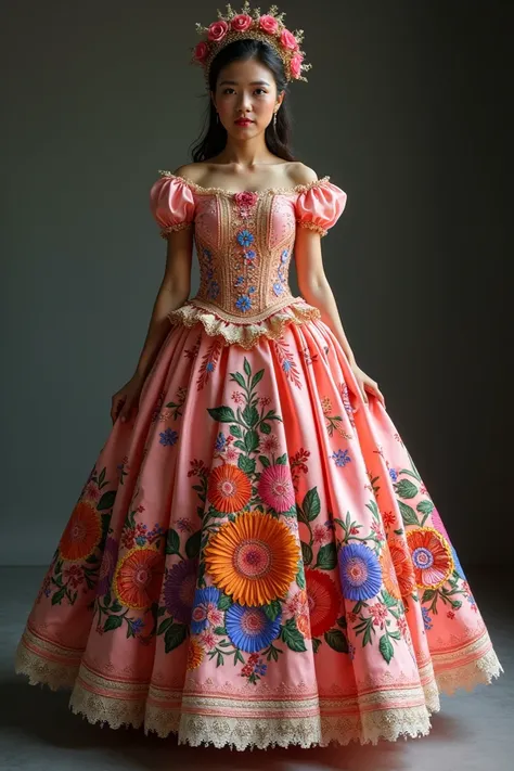 A filipiñana dress (traditional clothes of filipina in the Philippines)