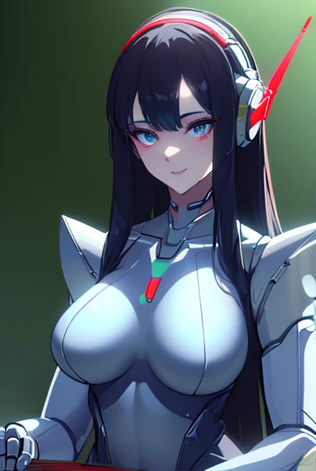 (masterpiece),(Highest quality),(Super detailed),(Best illustrations),(Best Shadow),(Absurd),(Detailed Background),(so beautiful), 16K, 8K, 4K,(Best Shadow),robotization,woman ,big bust,Robot Joint ,Metal skin,Black robot Suit,blue long hair,a black robot ...