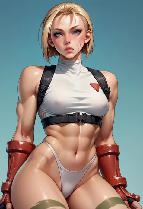 Cammy White showing off her slender and very charming body with a penetrating and attractive look with her charm and in a sexy pose with her classic outfit