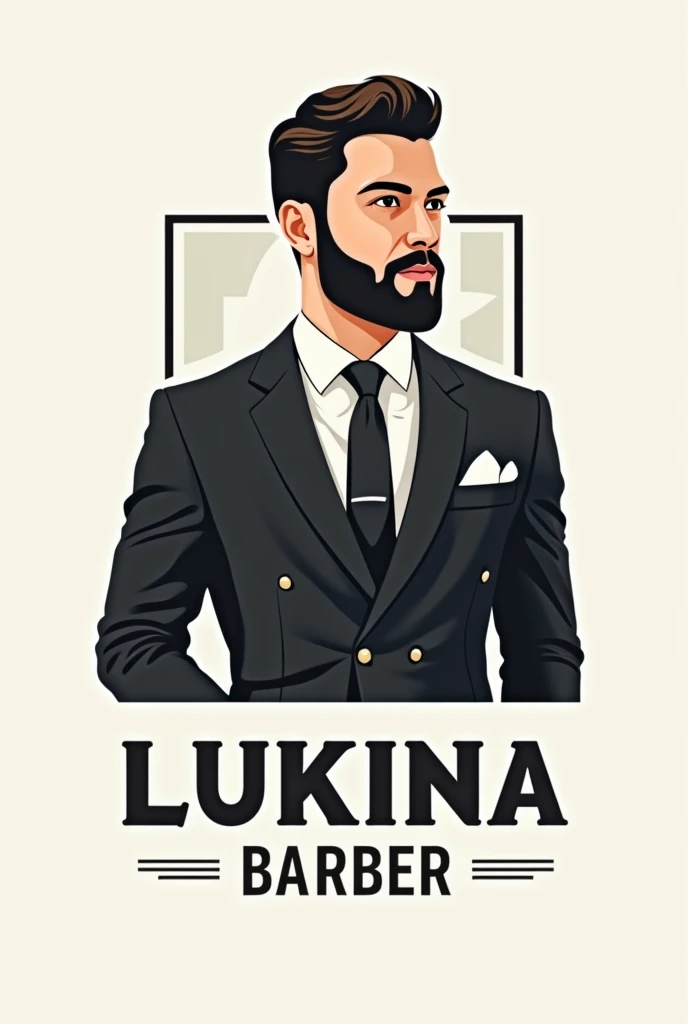 You can create a logo design for a barbershop in Brazil with the name of "lukina barber"?. Make it a modern version with elegance and class.