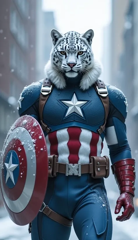 In a world where the boundaries between man and beast have merged, Captain Frost stands as a symbol of hope and resilience. This hybrid hero embodies the unwavering courage of Captain America and the silent, lethal elegance of a snow leopard. His unique ar...