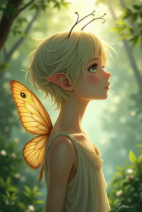 Beautiful wood nymph moth anime boy