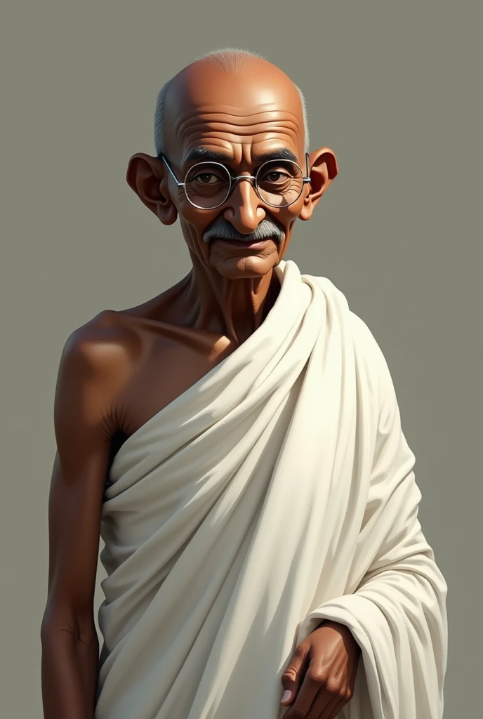 Gandhi Highlight his calm yet resolute demeanor in response to the injustice.