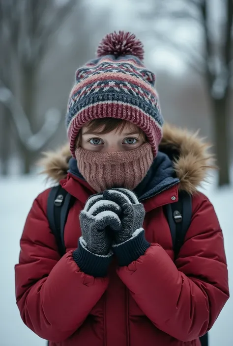  high school boy wearing winter mask let  high school boys hands tie his feet, his mouth, his mouth, his nose tightly