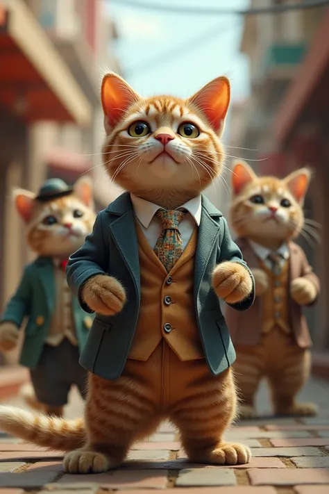 Video cats dressed as humans
