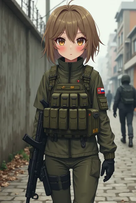 Draw a girl anime Moe 2010 Russian special soldier 