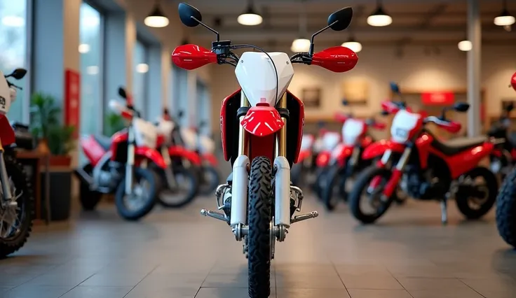 2025 Honda CRF 300L full front view with showroom 