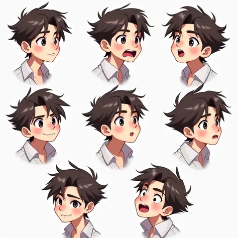 Create a male vbtuber character for me with different expressions in png