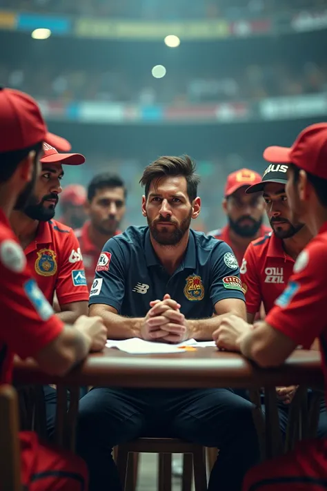 Ipl auction messi sitting in between cricket players