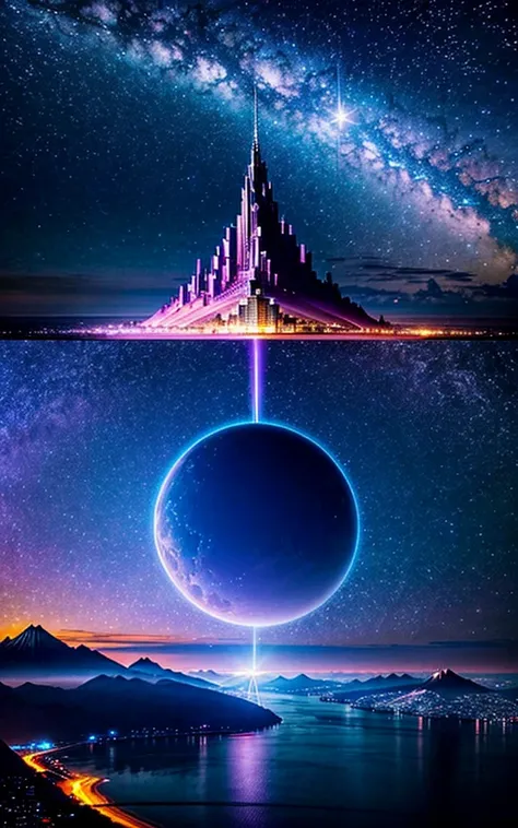 Spectacular views、 Future City、god秘的、 Vivid 、 is glittering、 magic 、 surrealism 、god々、 Stunning 、Little Star, beautiful scenery, Inspiring Scenery, Spectacular Scenery ,Breathtaking Scenery 