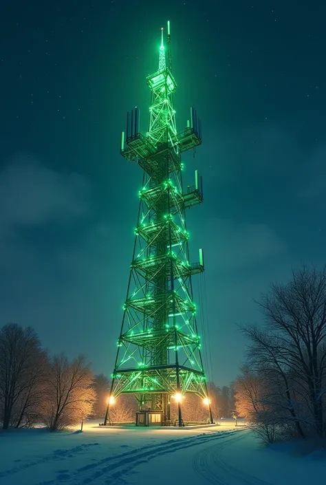 Tower internet christmas lights wireless green antenna