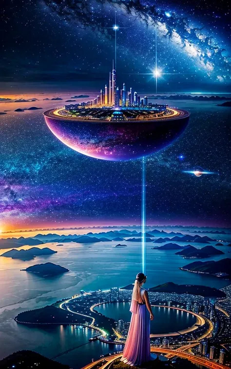 Spectacular views、 Future City、god秘的、 Vivid 、 is glittering、 magic 、 surrealism 、god々、 Stunning 、Little Star, beautiful scenery, Inspiring Scenery, Spectacular Scenery ,Breathtaking Scenery 