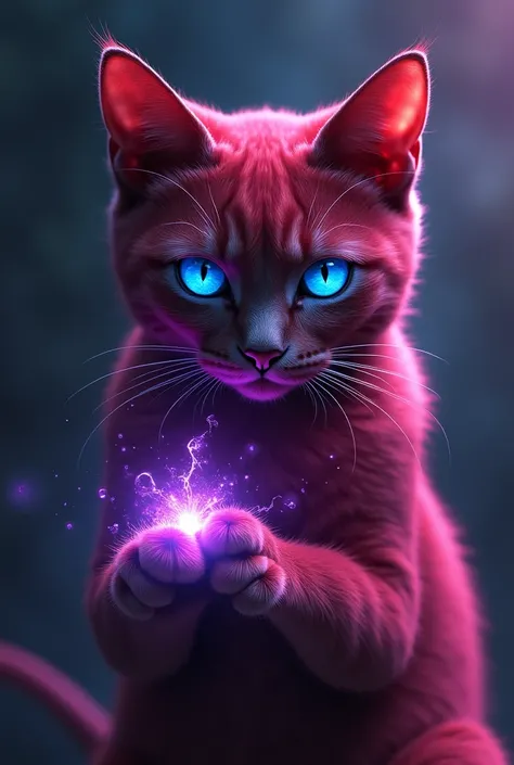 Red cat blue eye purple hand 4k HD picture 