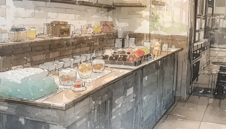   Masterpiece ,最 High Quality , very detailed, high res background,8k, nothing , High Quality ,break, Japanese manga style , sketch, Watercolor colors,Cozy cafe,Old interior, Stylish Interior , girl,slowly,relax,sweets,   knight 