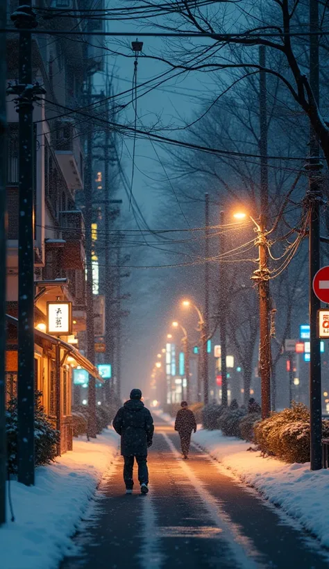 ( no people ),  carefree ,  no one , Landscape, winter, Xmas, city, Tokyo, pavement, snow, Light-Up , nighttime,  Detailsความละเอียดสูง, ultra detail, movies,  hyperrealism,  soft light , Deep focus Bokeh ,  Radiation Tracking,  pixivgwise art station ,  M...