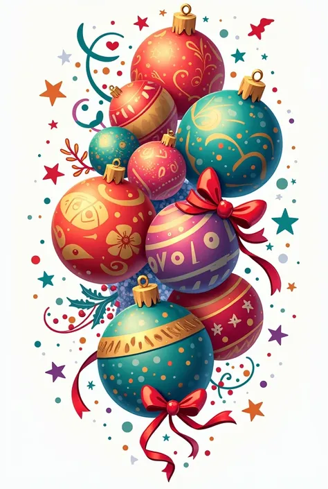 Colorful Merry Christmas & Happy new Year Colorful round PNG