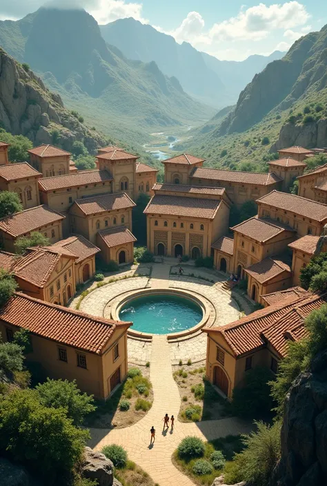 ancient city with circular design houses