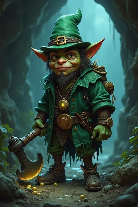 Create me a mining leprechaun from Black Fraydy 
