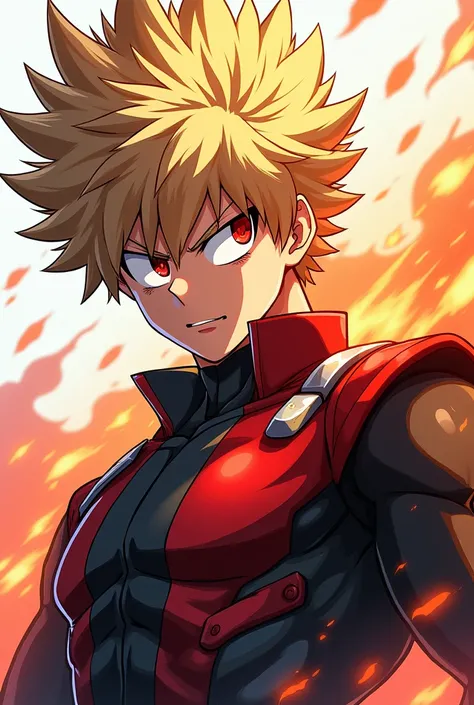 Katsuki Bakugou in My Hero Academia art style.