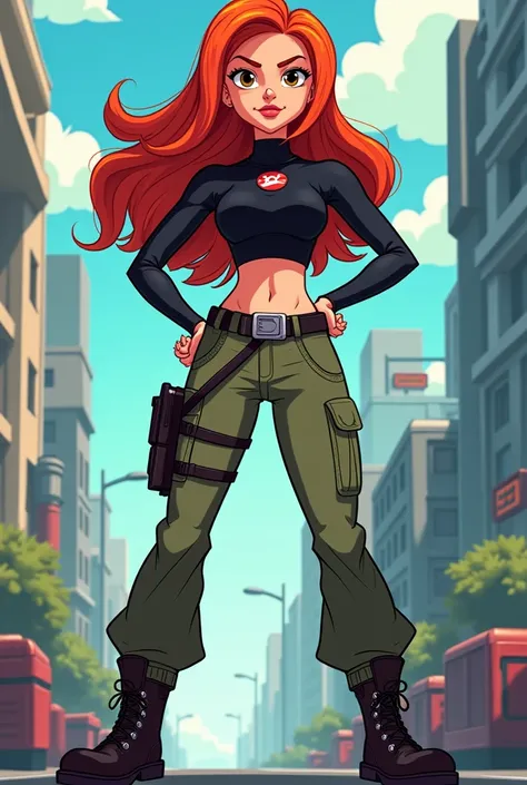 Kim possible in cartoon style. 