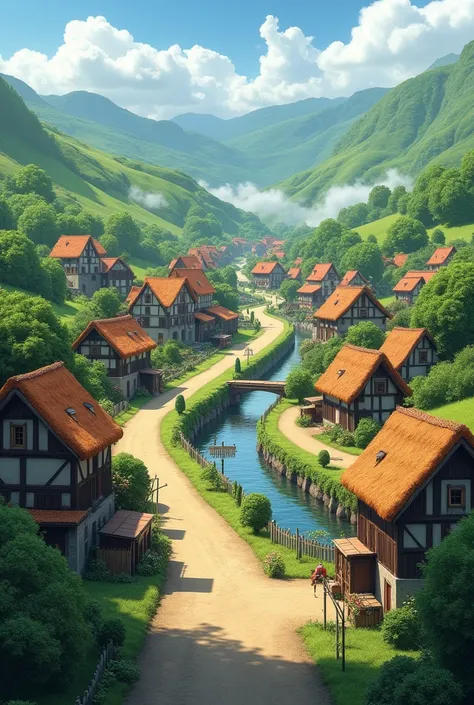 Movie tipe background horizontal look like realistic village